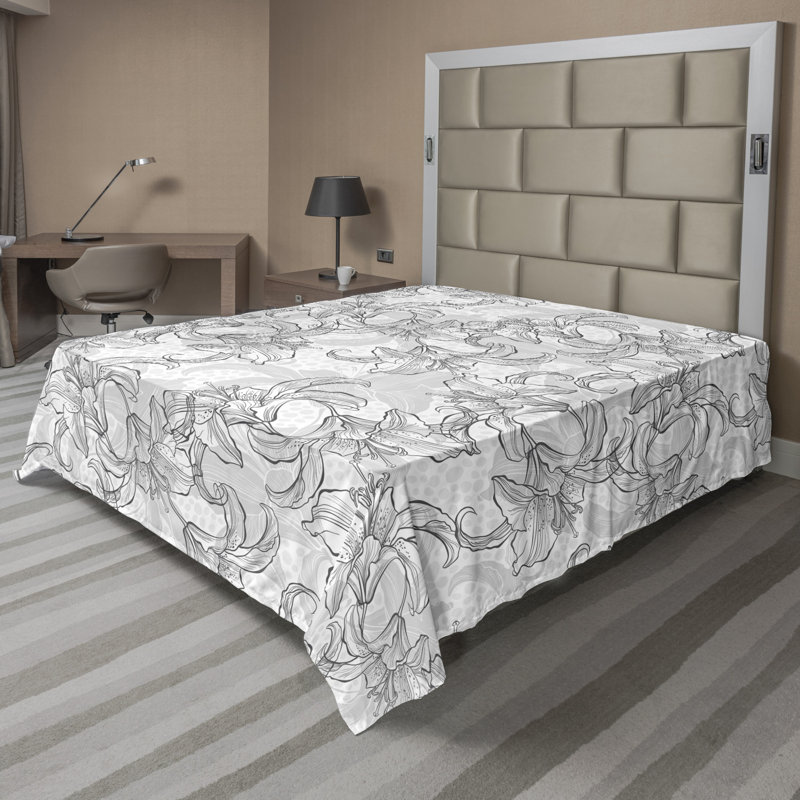 Microfiber No Pattern And Not Solid Color Flat Sheet, California King
