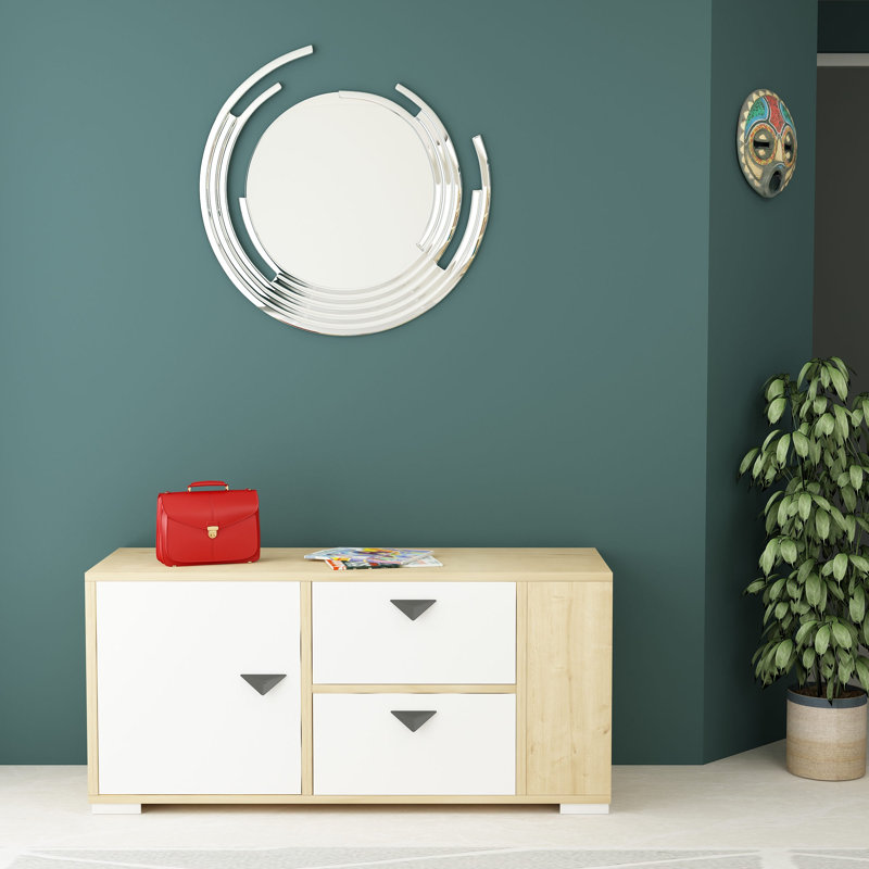 Armoire de rangement pour chaussures 4 paires, Chêne saphir / blanc