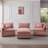 Spacious Pink Chenille Sectionals, Modern Comfort For Home