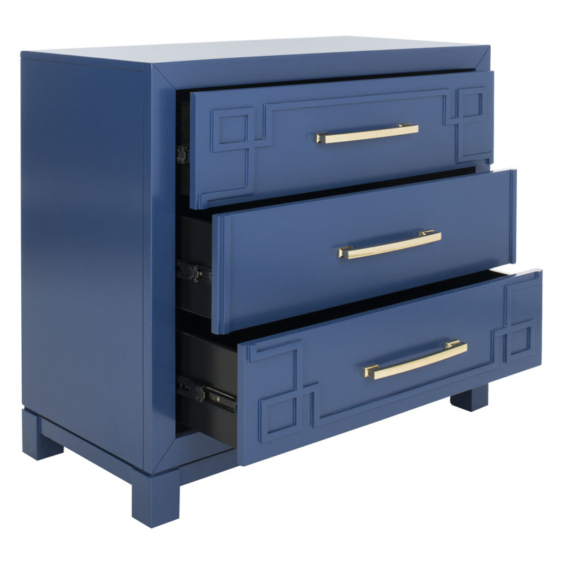 Élégante table de chevet 31,87 po de large Chamere, bleu