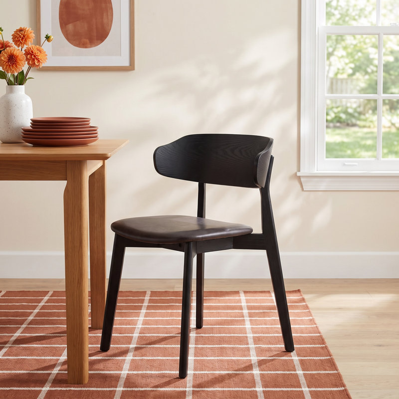 Kassel 19.5'' H Upholstered Ash Side Chair, Black