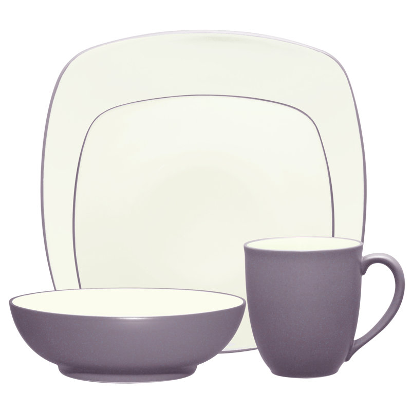 Noritake Colorwave Square 4-Piece Place Setting, Service for 1, Plum