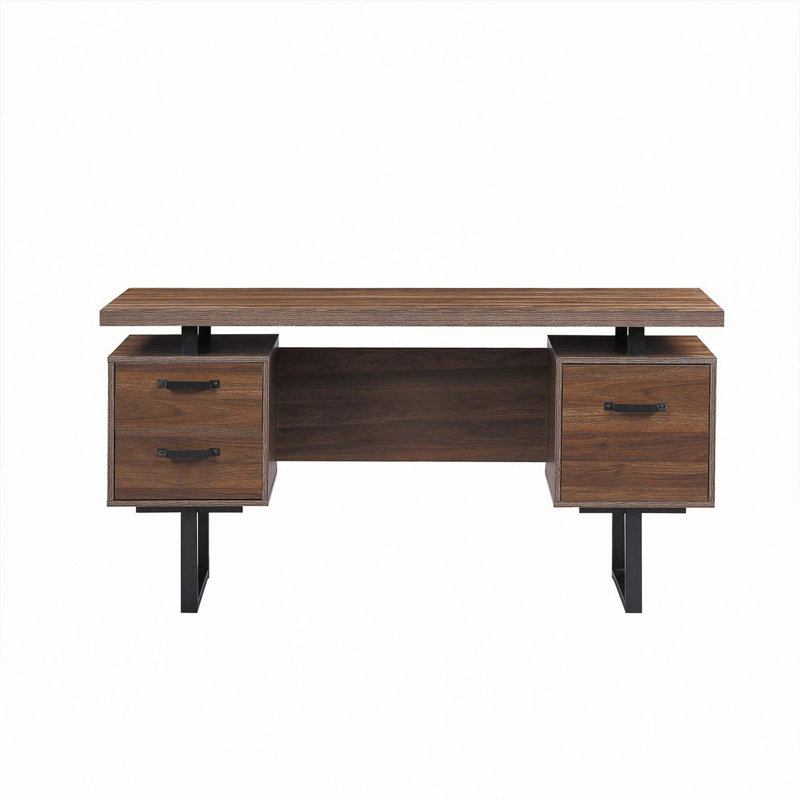Bureau d'ordinateur avec tiroirs / dossiers suspendus de format lettre, table d'écriture avec tiroirs
