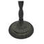 Table d'appoint ronde en fer avec plateau en bois massif festonné, finition noire et brune, 10,4 x 25,4 po