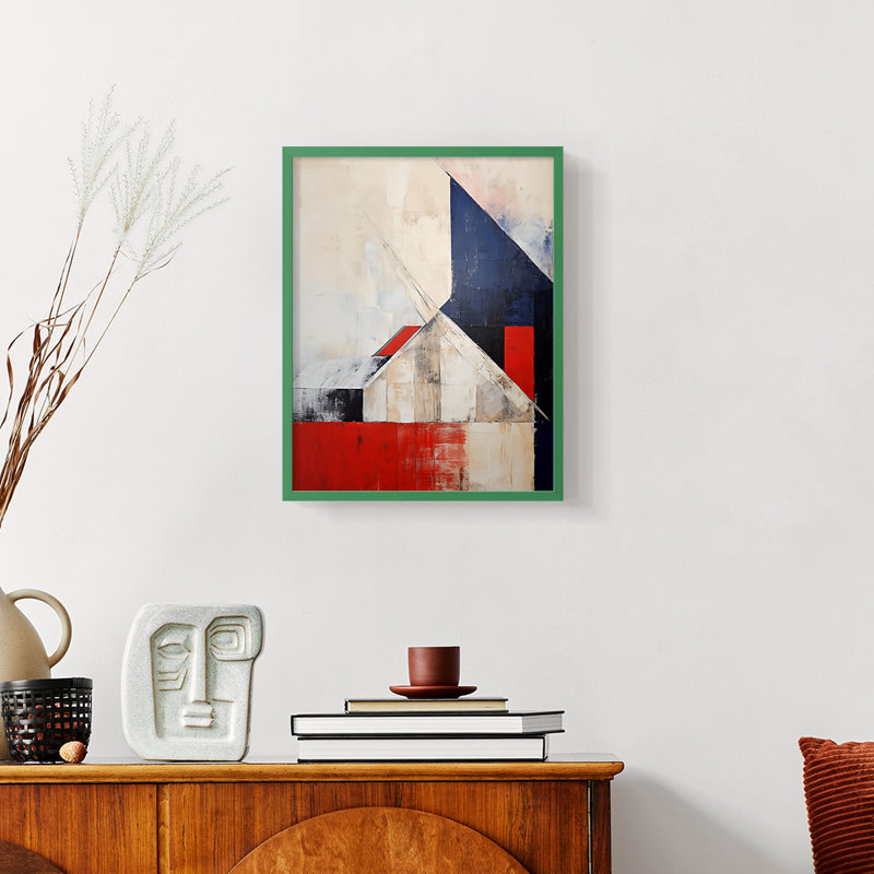 Paysages de la série CV III - reproduction encadrée de qualité supérieure - prête à être accrochée - aucun clou requis, Vert