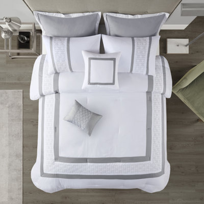 Powell 8 Piece Embroidered Comforter Set
