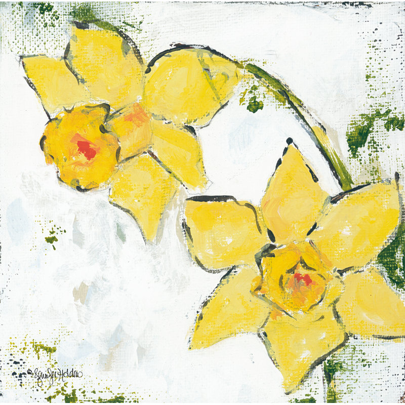 «Spring Has Sprung III» - Peinture, H 12 po x l 12 po, No, Toile tendue