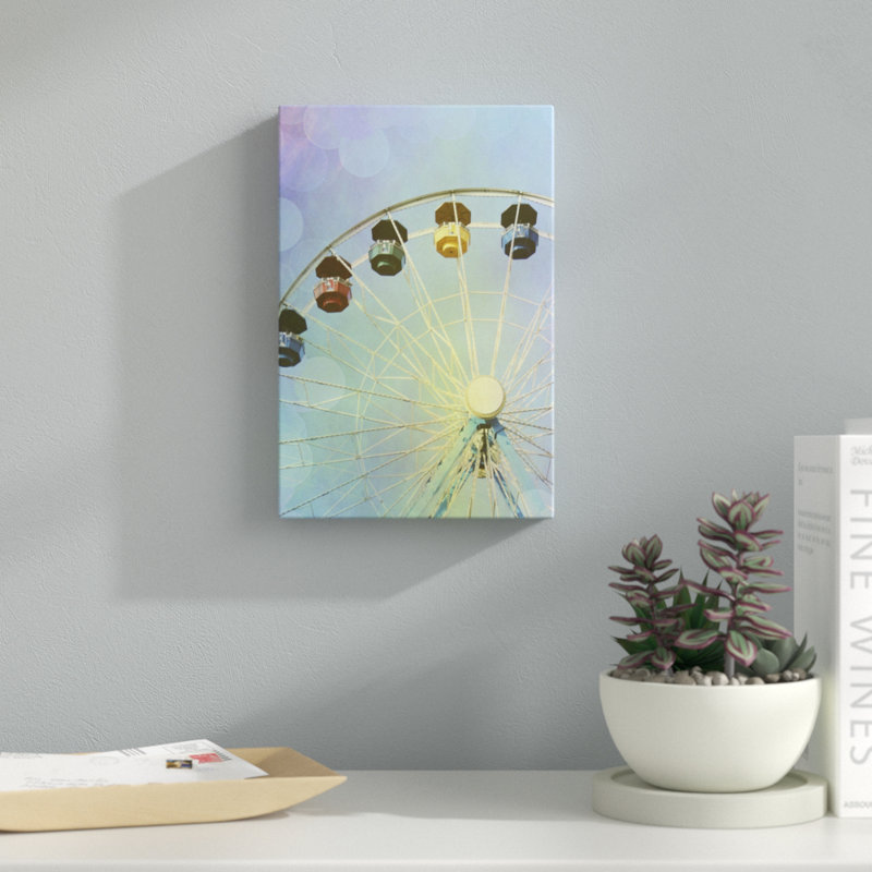Rainbow Ferris Wheel III by Sylvia Coomes - Graphic Art Print, 30cm H x 20cm W, Wrapped Canvas