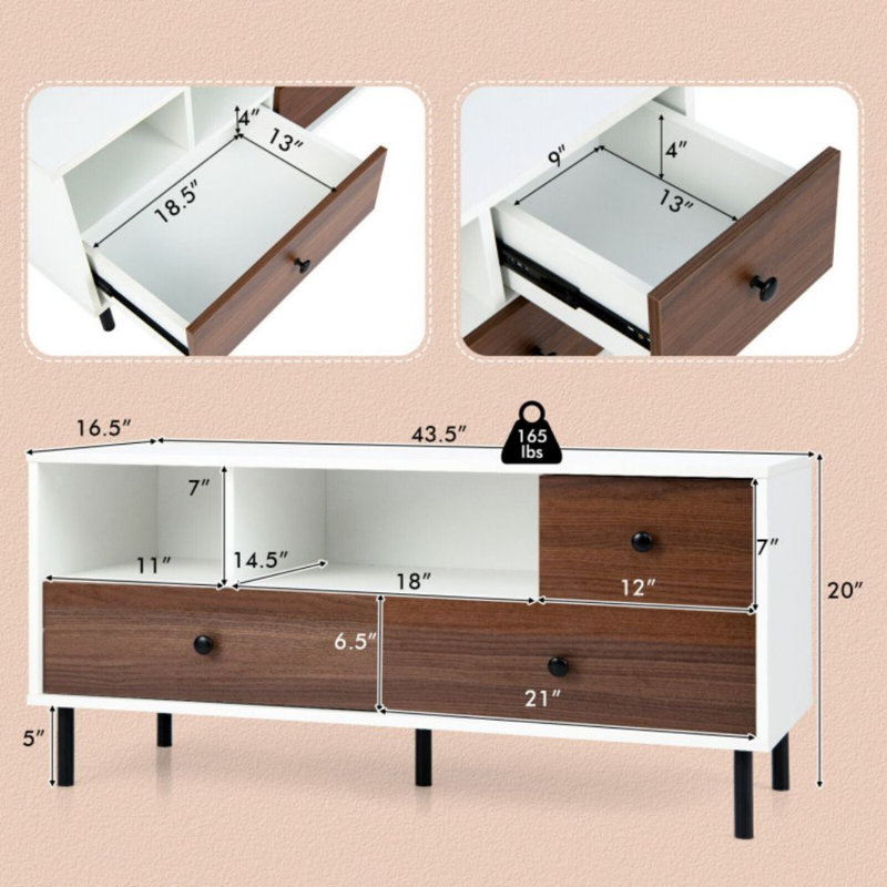 Crédence de rangement l 43,5 po Neelisha