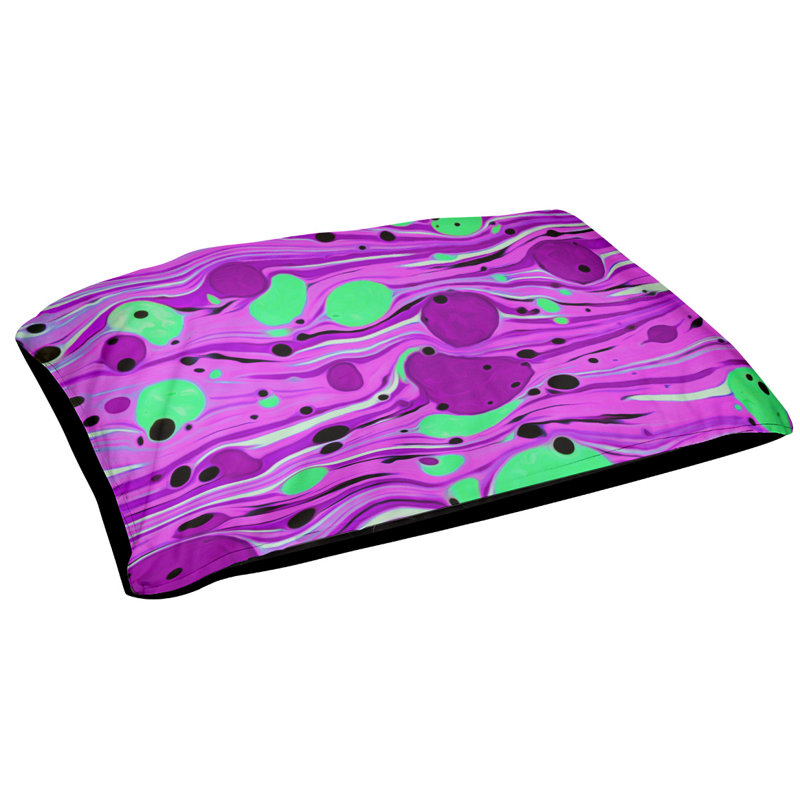 Coussin décoratif tourbillons, Petit (L 18 po x l 28 po), Mauve/vert, Utilisation intérieure seulement