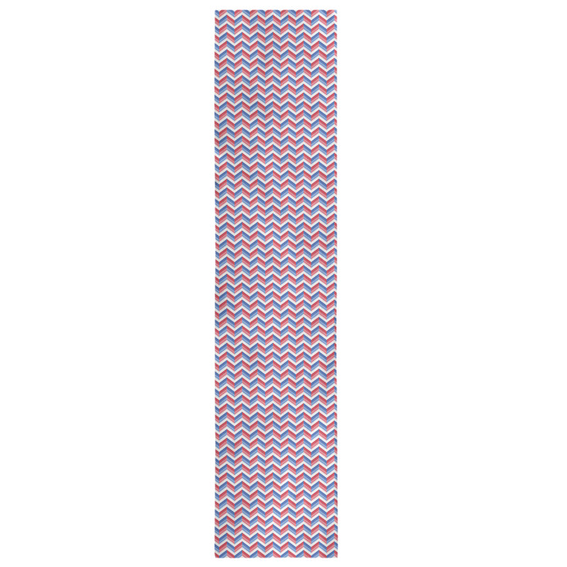 Chemin de table des fêtes fêter hol, L 72 po x l 16 po, Rouge / Bleu, Mélange de coton