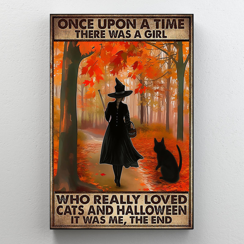 Qui a vraiment aimé les chats et l'Halloween - 1 pièce Rect Qui a vraiment aimé les chats et l'Halloween - 1 pièce, reproduction d'impression sur toile