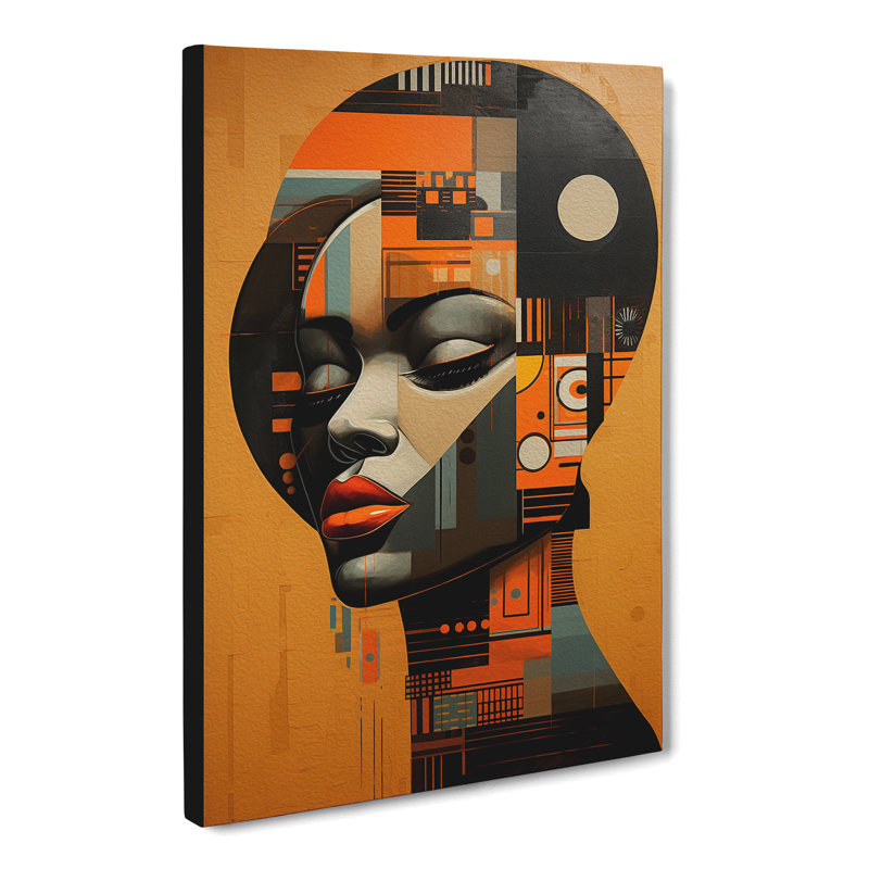 African Woman Constructivism - Wrapped Canvas, 76cm H x 50cm W x 3cm D