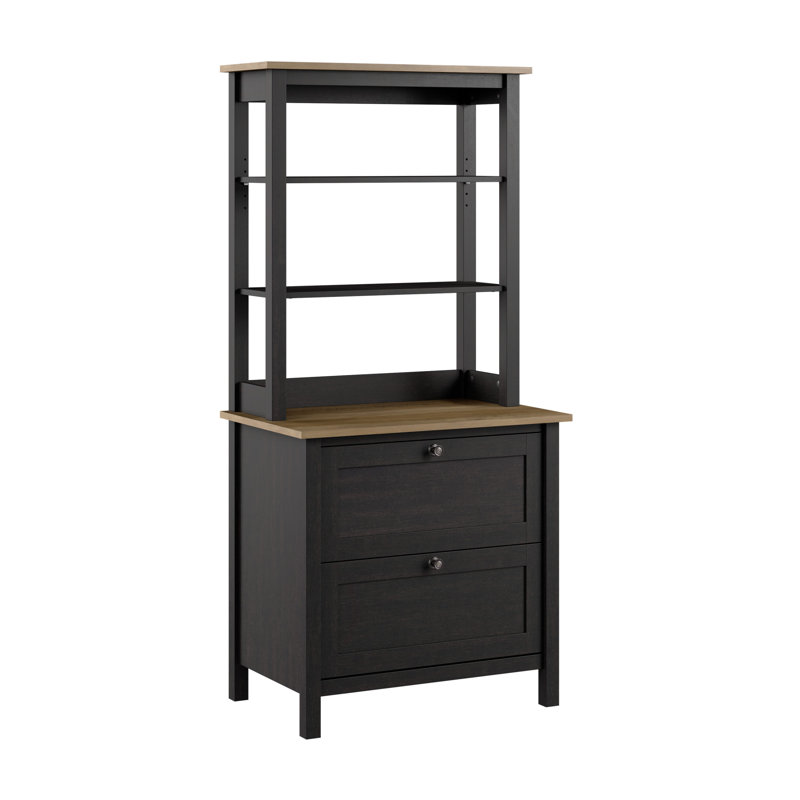 Bibliothèque standard H 65,94 "x l 30,79" Taneicia, Noir / brun