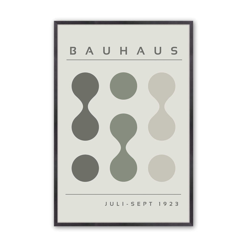 Green Bauhaus Flow I Print dans un cadre, H 15,25 po x l 12,25 po, Zinc patiné