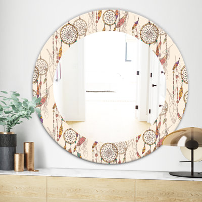 Miroir mural bohémien et éclectique rêve catcher