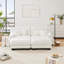Canapé-lit Cloud Couch pour le salon, canapé 2 places en chenille avec 2 coussins lombaires et 2 coussins décoratifs, canapé rembourré à accoudoirs larges avec 2 repose-pieds-1180374137