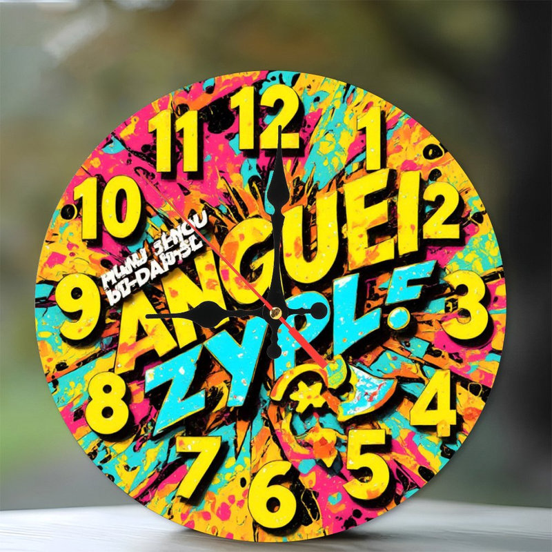 horloge abstraite colorée