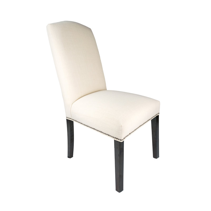Cyran 20'' H Upholstered Parsons Chair, Denim, Espresso
