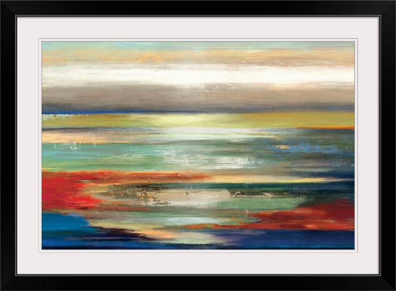 « Seascape Collage VIII » par Kiranpreet, reproduction d'art, Cadre noir, H 20 po x l 26 po x P 1 po