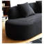 Canapé incurvé de 90 po avec coussins décoratifs, canapé de luxe en velours 4 places, noir