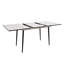 Table de salle à manger extensible, 47 po à 63 po, thème inspiré du marbre blanc, pieds en métal noir pour une table distinctive de style 63 po, cadre, confortable 2 6