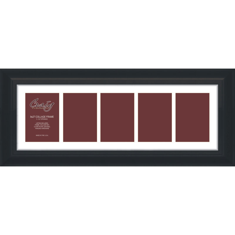 Ensemble de cadre de collage noir mat 5 pièces Bednarz, 5 po x 7 po, 9 po x 27 po