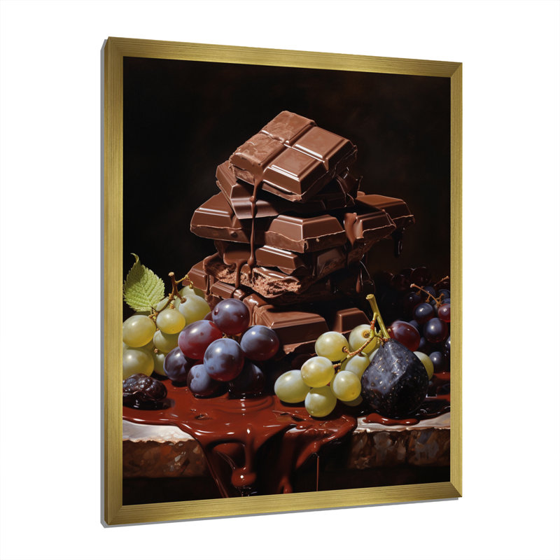 Cajuan Food Chocolate Dreams I, Encadrement doré, H 32 po x l 16 po x P 1 po