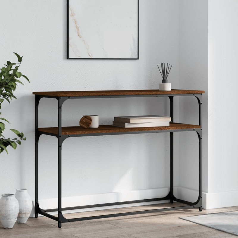Console Table, 75cm H x 100cm W x 35.5cm D, Brown Oak