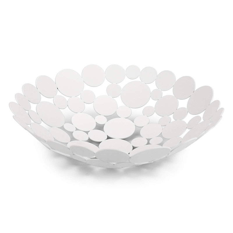 Ivy Bronx Daveisha Metal Fruit Bowl, White