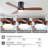 52" 3 - Blade Flush Mount Wood Brown Ceiling Fan with Remote Control and Light Kit-527684507-527684505