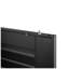 Armoire de rangement murale en métal noir avec serrure, étagères réglables et barrière anti-chute pour garage, sous-sol ou buanderie.