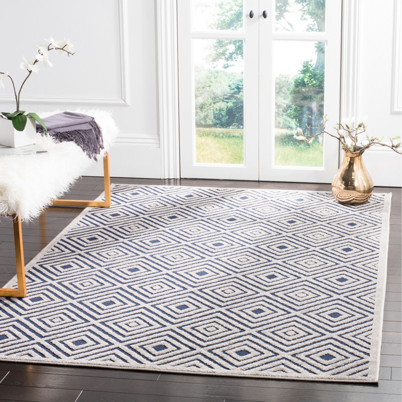 Tapis à motif géométrique Mcgruder Performance, Rectangle 4 pi x 6 pi