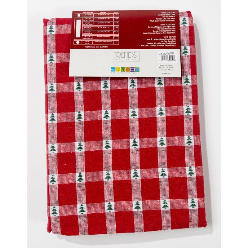 Little Trees 100% Cotton Tablecloth  70" Round, 70" x 52"