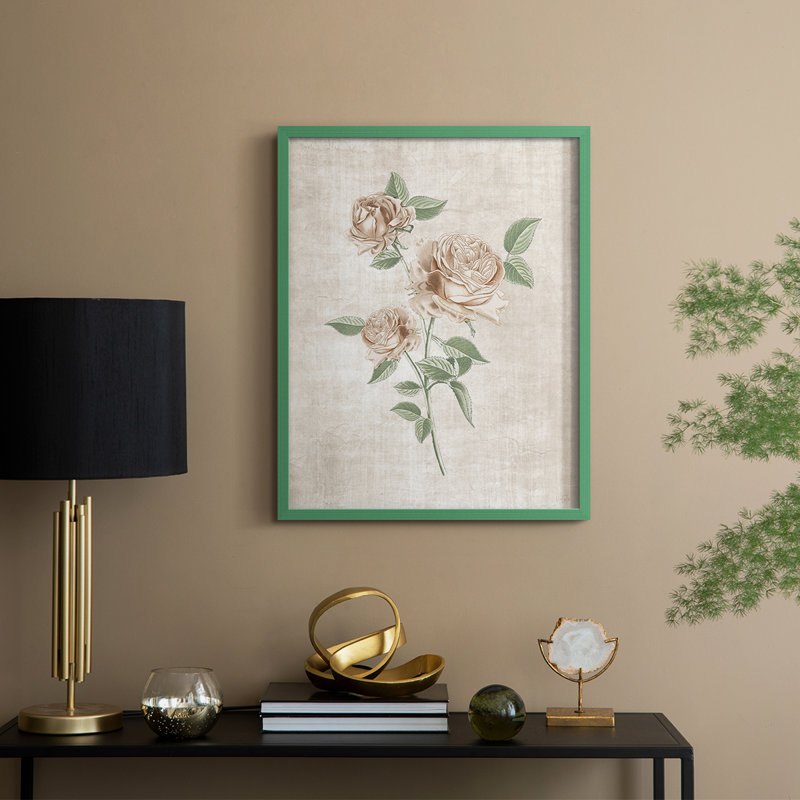 Blush Rose Botanical I, reproduction encadrée - bois massif, H 30 po x l 24 po, Vert