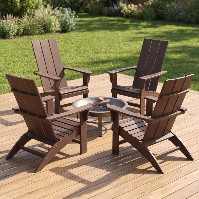 Chaises Adirondack surdimensionnées HIPS pour foyer extérieur (ensemble de 4), 4-piece set