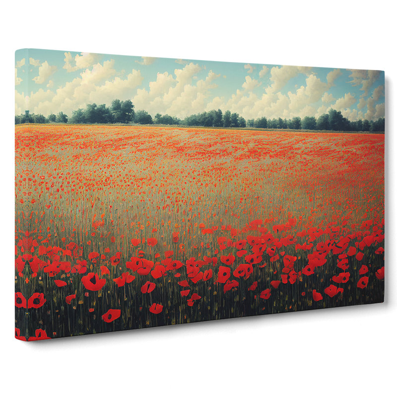 Epic Poppies Flowers - Wrapped Canvas