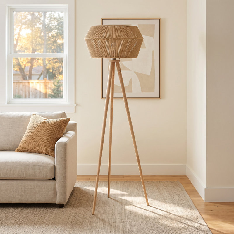 Isona 61'' Tripod Floor Lamp, Natural