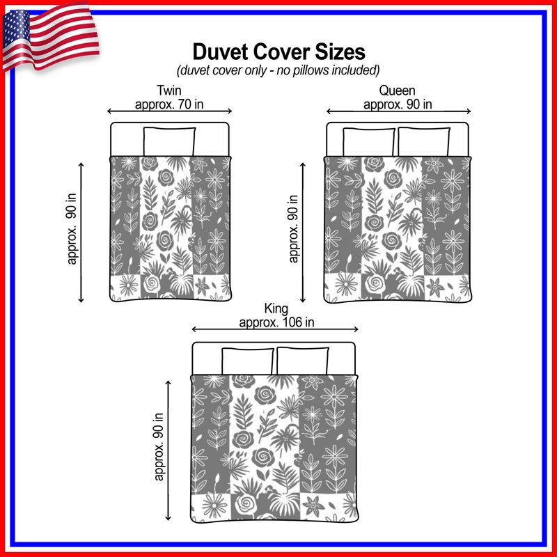 Floral Botanical Pattern Duvet Covers, Queen