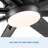 72'' Indoor Smart Black Ceiling Fan With Led Light And App Remote Control