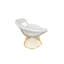 Fauteuil d'appoint en simili-cuir blanc moderne Pangea Home Fern avec base en fil métallique doré - Fauteuil contemporain pour le salon ou la salle à manger-754492068-754492069