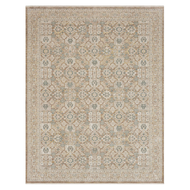 Tapis d'intérieur ornemental tissé à la machine Sunningdale, Béryl, 5 pi 3 po x 7 pi 10 po