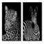 Leopard en noir et blanc II - ensemble de 2 reproductions sur toile-456478045-456478041