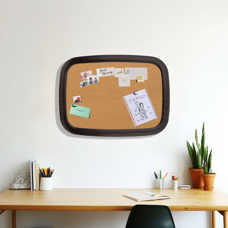 Cork Board with Thumbtacks for Walls with Frame, 17" H x 23" W