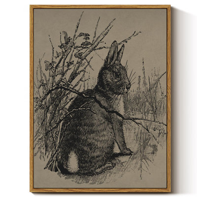 Vintage Easter Bunny Framed Wall Art