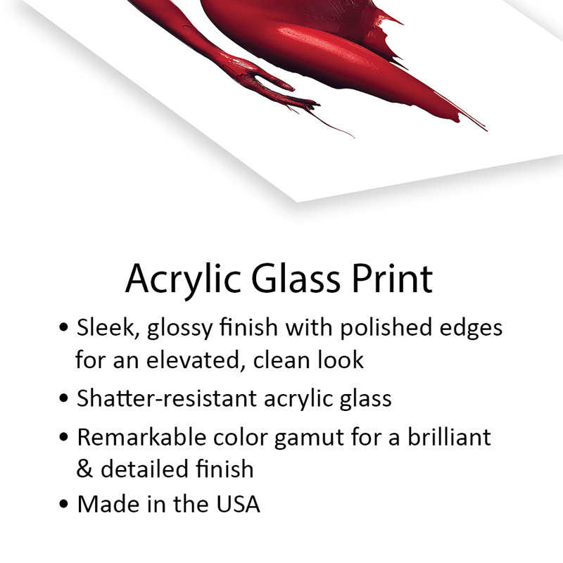 Woman Body Red Paint Print On Acrylic Glass