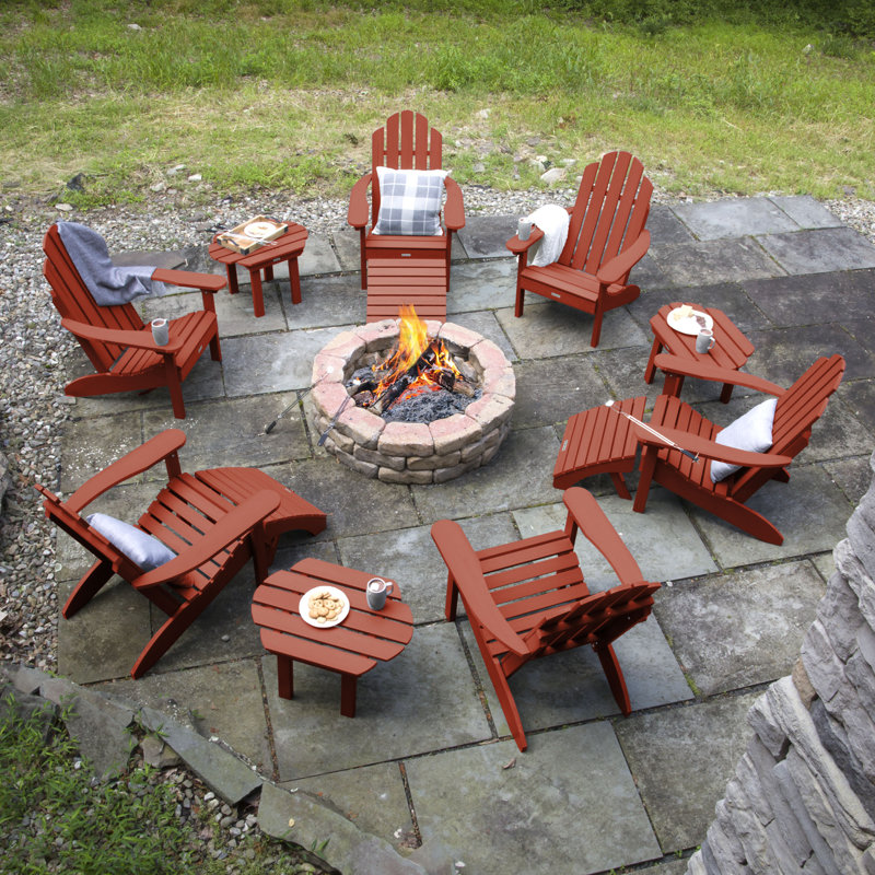 Anette 6 - Person Patio Conversation Set, Rustic Red