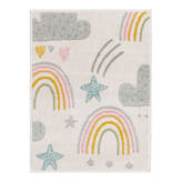 Unique Loom Whimsy Kids Tappeto Bambini Animali 170x244 Cm Rettangolare, Polipropilene, Avorio/Nero