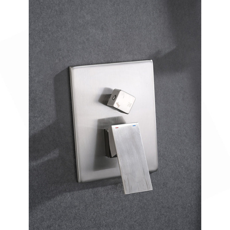 Ensemble de système de douche de plafond avec douche à main et pomme de douche 16 po, Nickel brossé