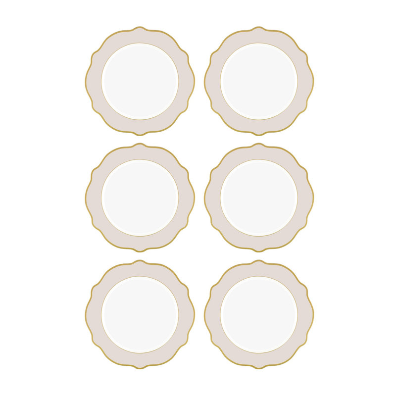 Ensemble d'assiettes à dessert (6 pièces), Beige